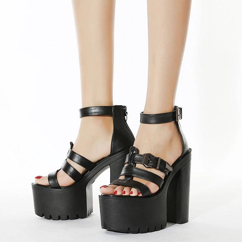 Women's Stylish Platform High Heel Sandals by GJG Denim
