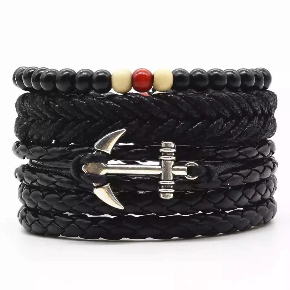 Men's Multi-layer Bracelet Set Vintage-style by GJG Denim