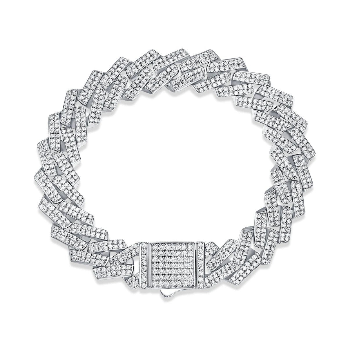 Moissanite Fashion S925 Silver Keel Bracelet by GJG Denim