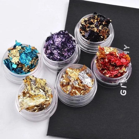 Nail tin foil fragment nail jewelry by GJG Denim
