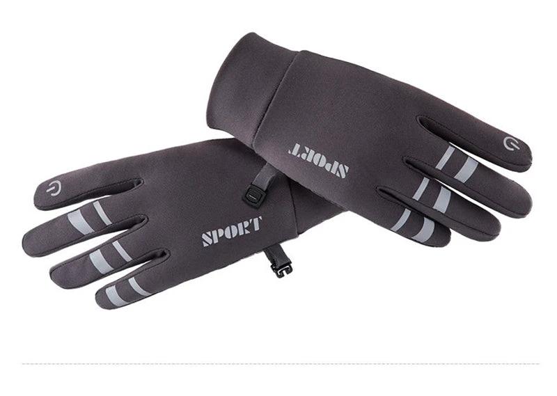 Reflective Velvet Warm Gloves For Men by GJG Denim