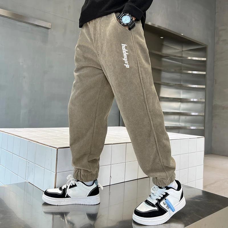 Children's Pants, Boys' Pants, Spring And Autumn Collection 2025 New Style Wholesale, Large Children's Sports Pants, Export Long Pants, Trendy Corduroy Cross-border by GJG Denim