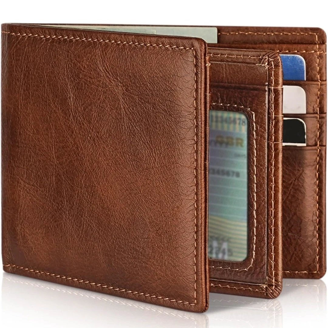 Men's Practical And Convenient Short Leather Wallet by GJG Denim