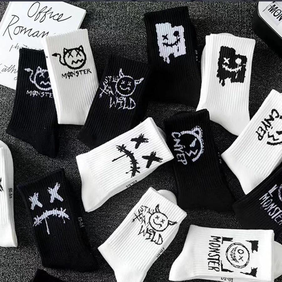 Men's Black And White Socks by GJG Denim