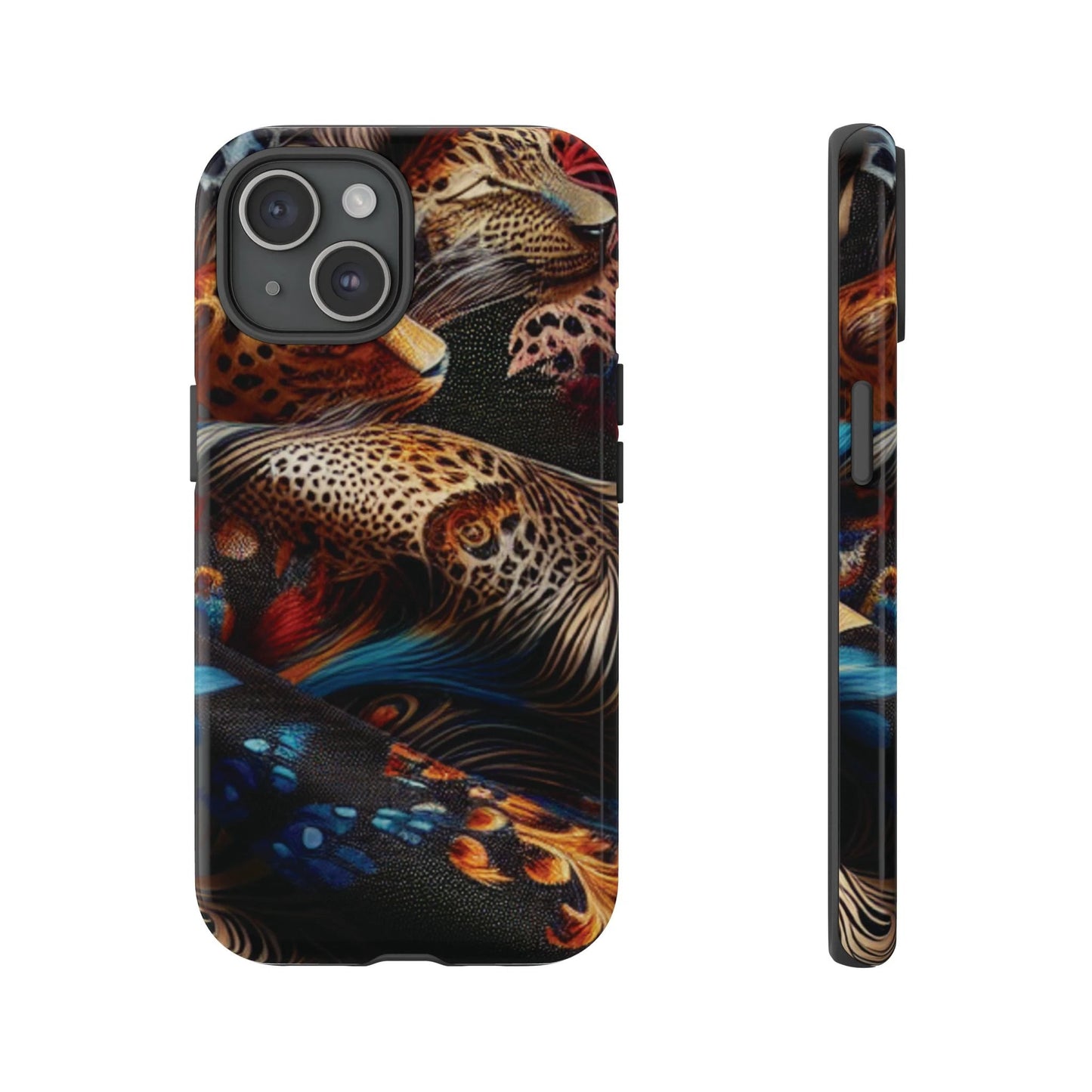 Stylish Tough Phone Case with Elegant Black and Gold Design by Printify