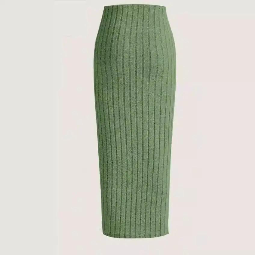 New Style Outerwear Casual Fashionable Versatile Midi Skirt In Light Gray by GJG Denim