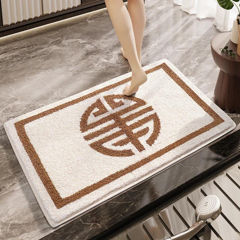 Simple Bathroom Absorbent Anti-slip Mat by GJG Denim