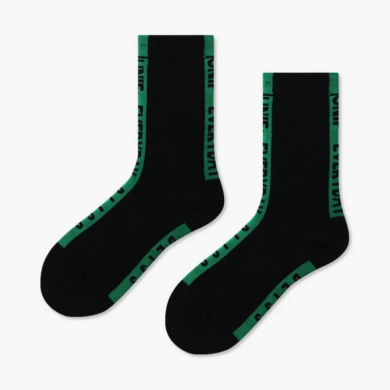 Men's Creative And Minimalist Printed Casual Breathable Mid Length Socks by GJG Denim