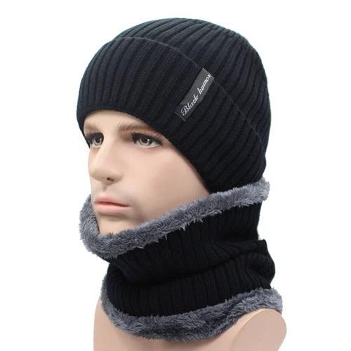 Men's Knitted Beanie and Neck Warmer Set (or Single Beanie) by GJG Denim