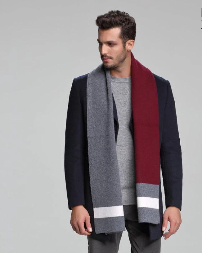 Men's Cashmere Tide Business Casual Double-sided Scarf by GJG Denim