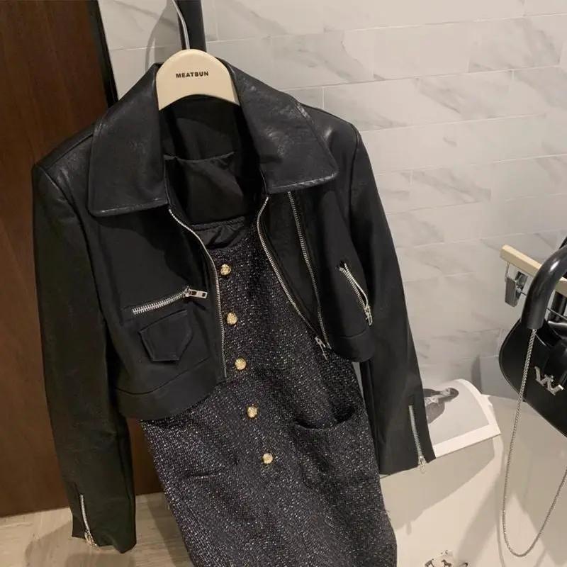 Loose-fitting Versatile Washed Leather Jacket by GJG Denim