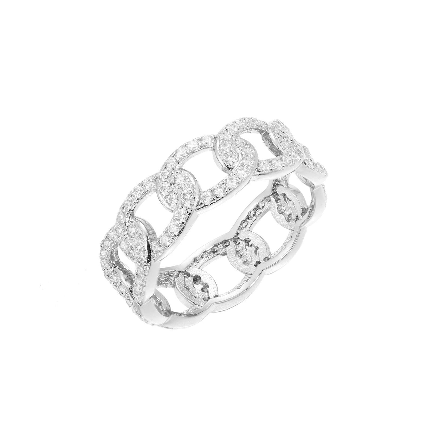 Gold-plated Diamond-studded Chain Ring For Men by GJG Denim