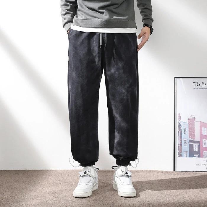 Men's Elastic Waist Drawstring Ankle-tied Sweatpants by GJG Denim