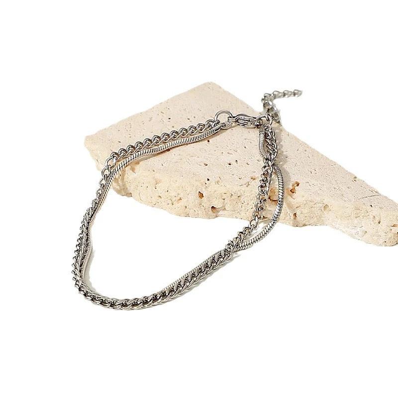 Men's Minimalist Personality Cold Style Double-layer Bracelet by GJG Denim