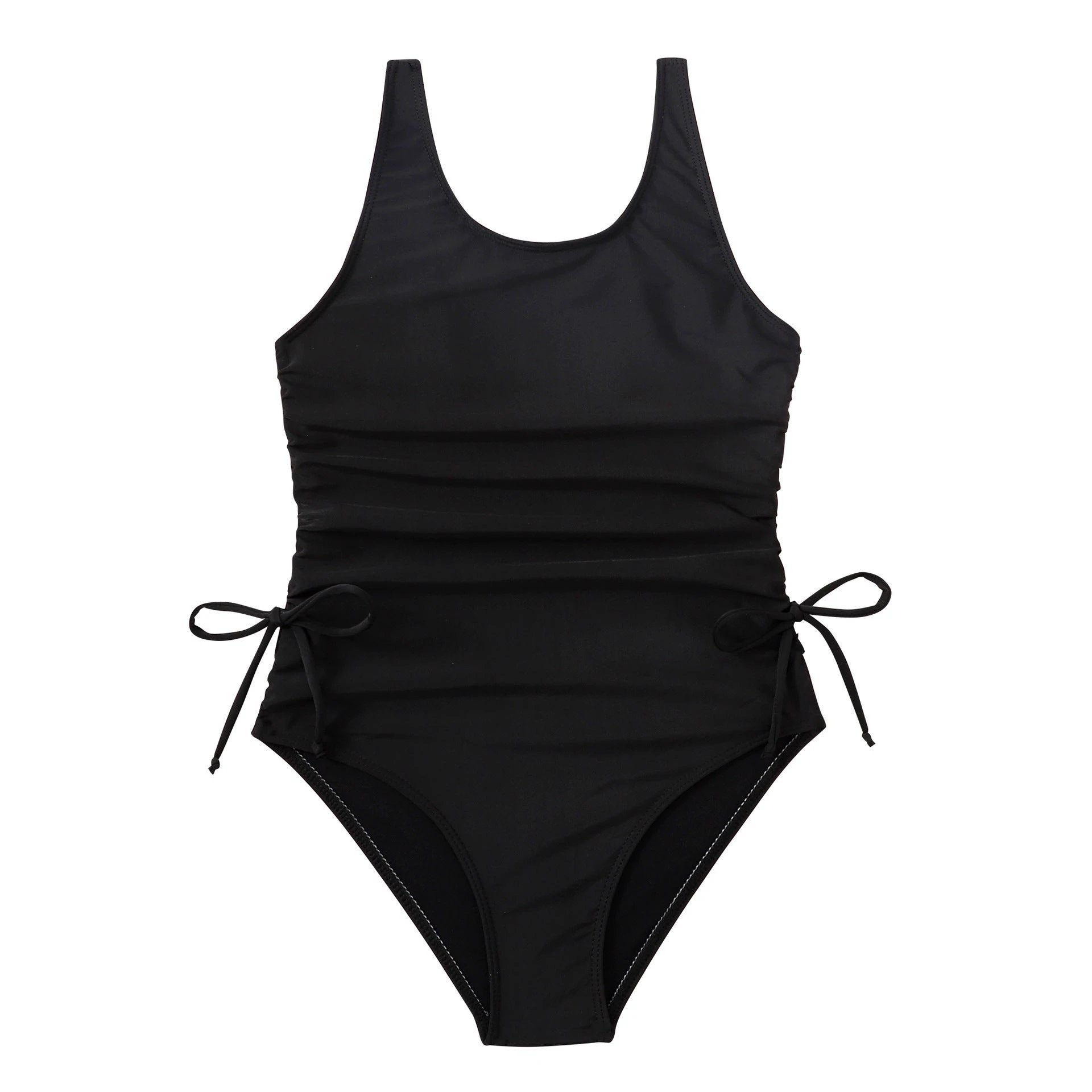 Bikini Solid Color Pleated Tie Than Swimsuit by GJG Denim