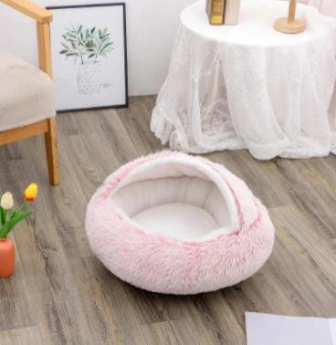 2 In 1 Dog And Cat Bed Pet Winter Bed Round Plush Warm Bed House Soft Long Plush Pets Bed Pet Products by GJG Denim