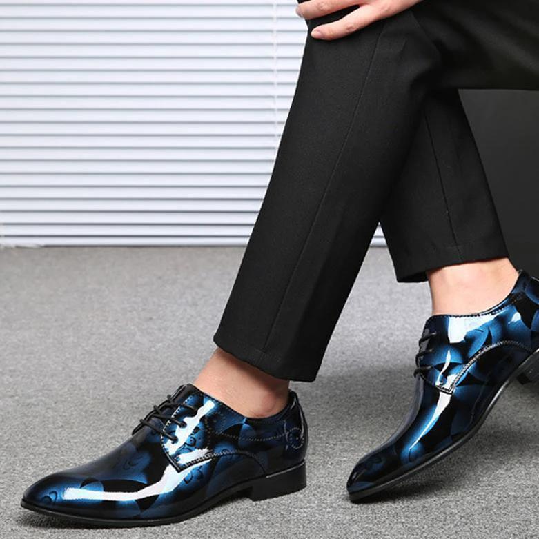 Men's Business Casual Shoes (Bright Leather) by GJG Denim
