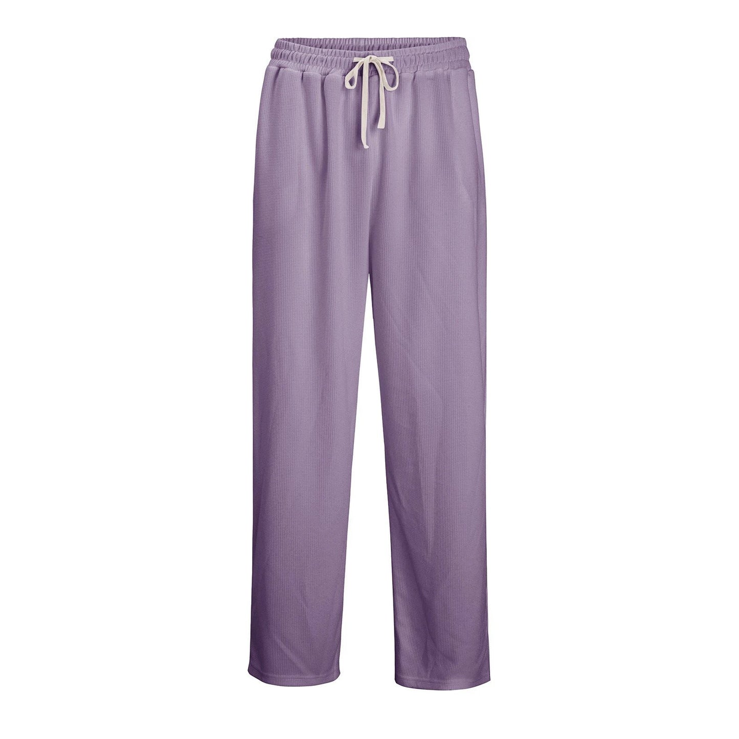 Men's Relaxed-fit Waffle-knit Wide-leg Leisure Pants by GJG Denim