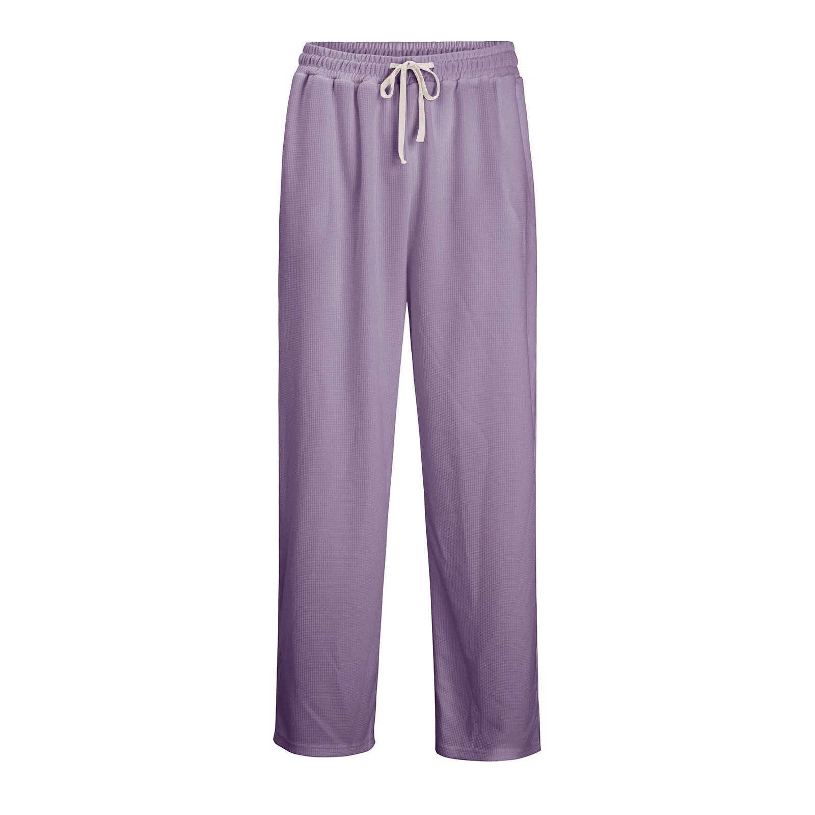 Men's Relaxed-fit Waffle-knit Wide-leg Leisure Pants by GJG Denim