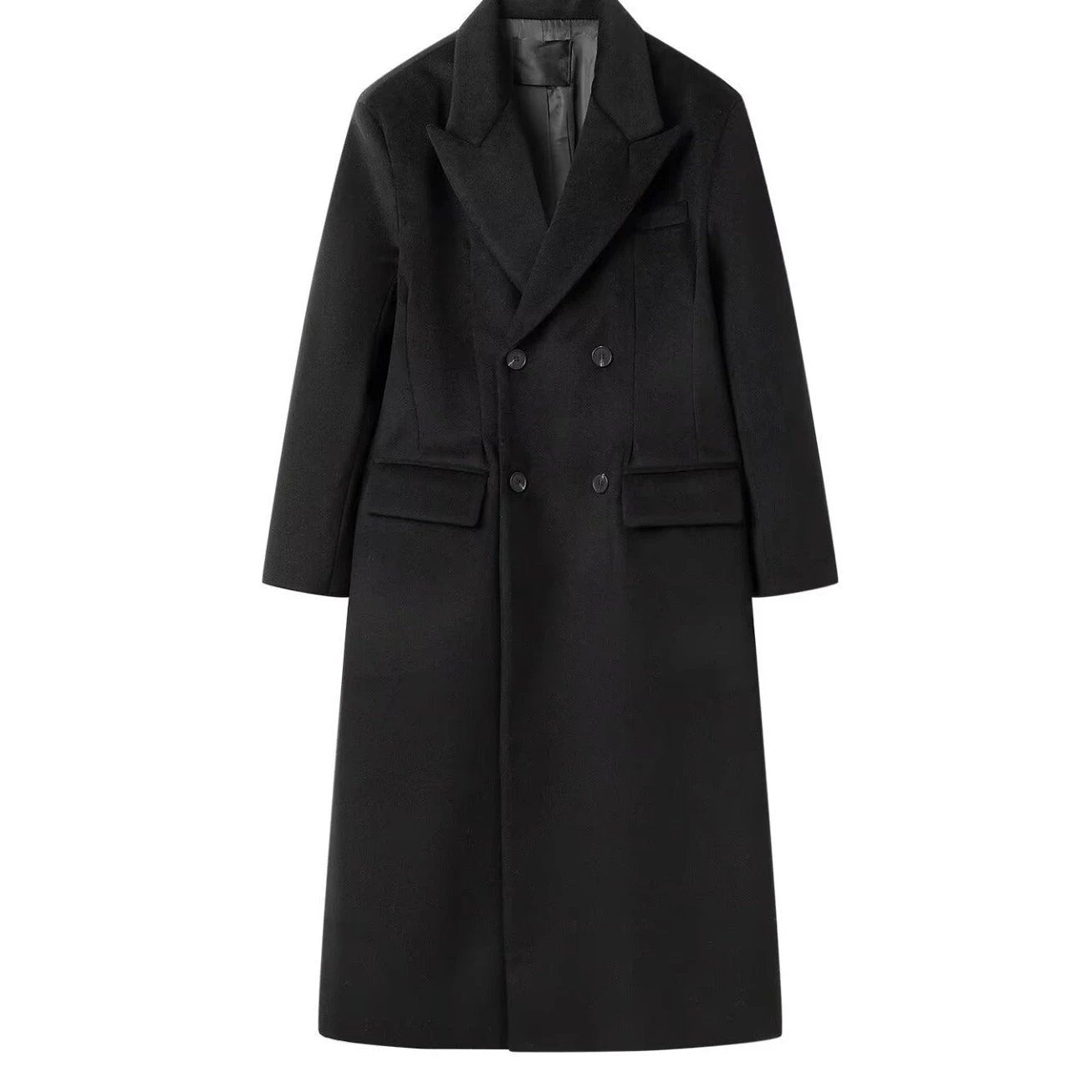 Long Woolen Coat Woolen British Style Trench Coat Spring by GJG Denim