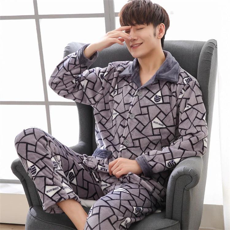 Men's Warm Casual Pajamas by GJG Denim