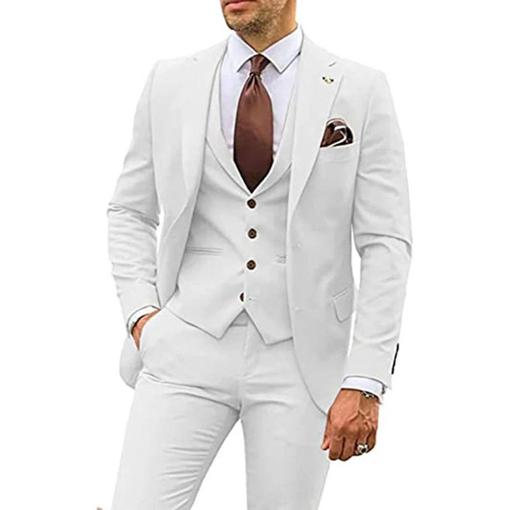 Men's Three-piece Slim-fit Dovetail Suit by GJG Denim