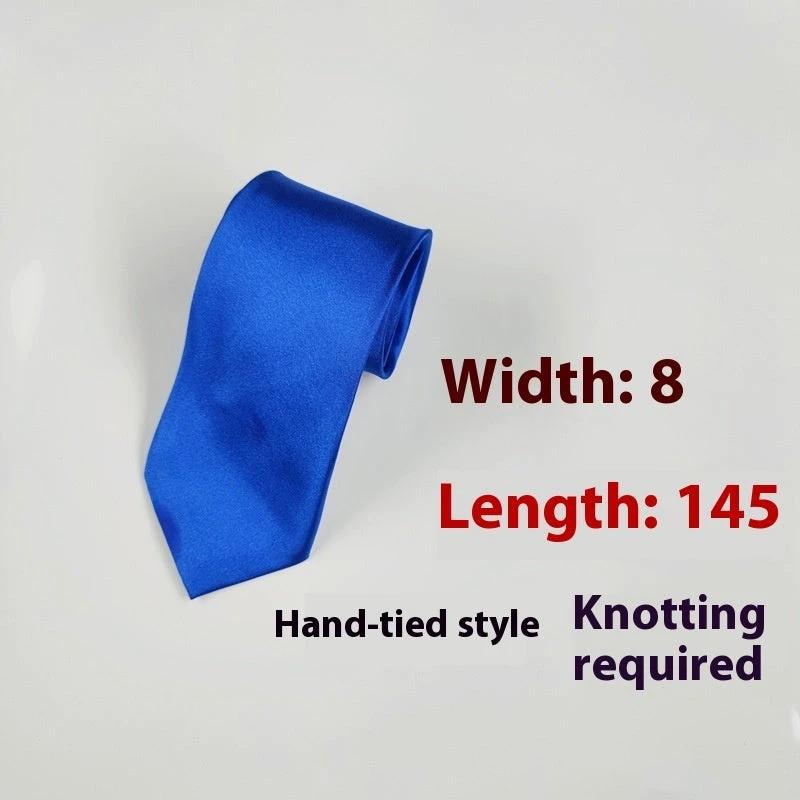 Men's 8cm Plain Suit Tie by GJG Denim