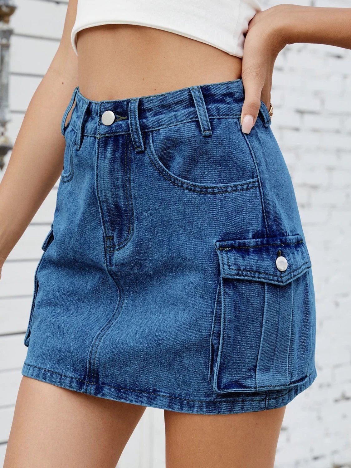 Cargo Denim Skirt by Lady Ros