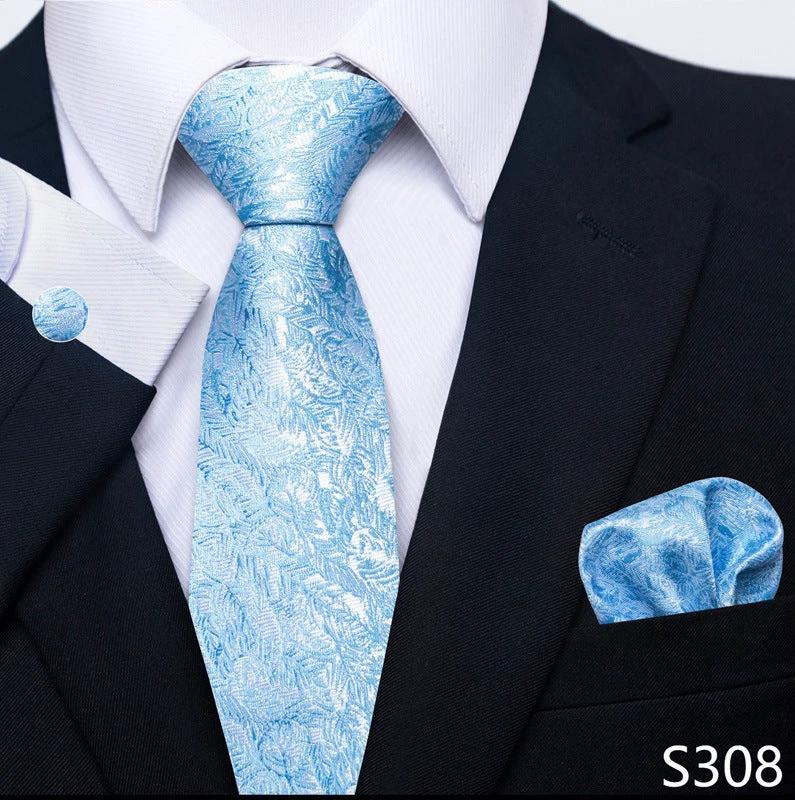 Men's Creative All-match Business Formal Wear Tie Scarf Cufflink Set by GJG Denim