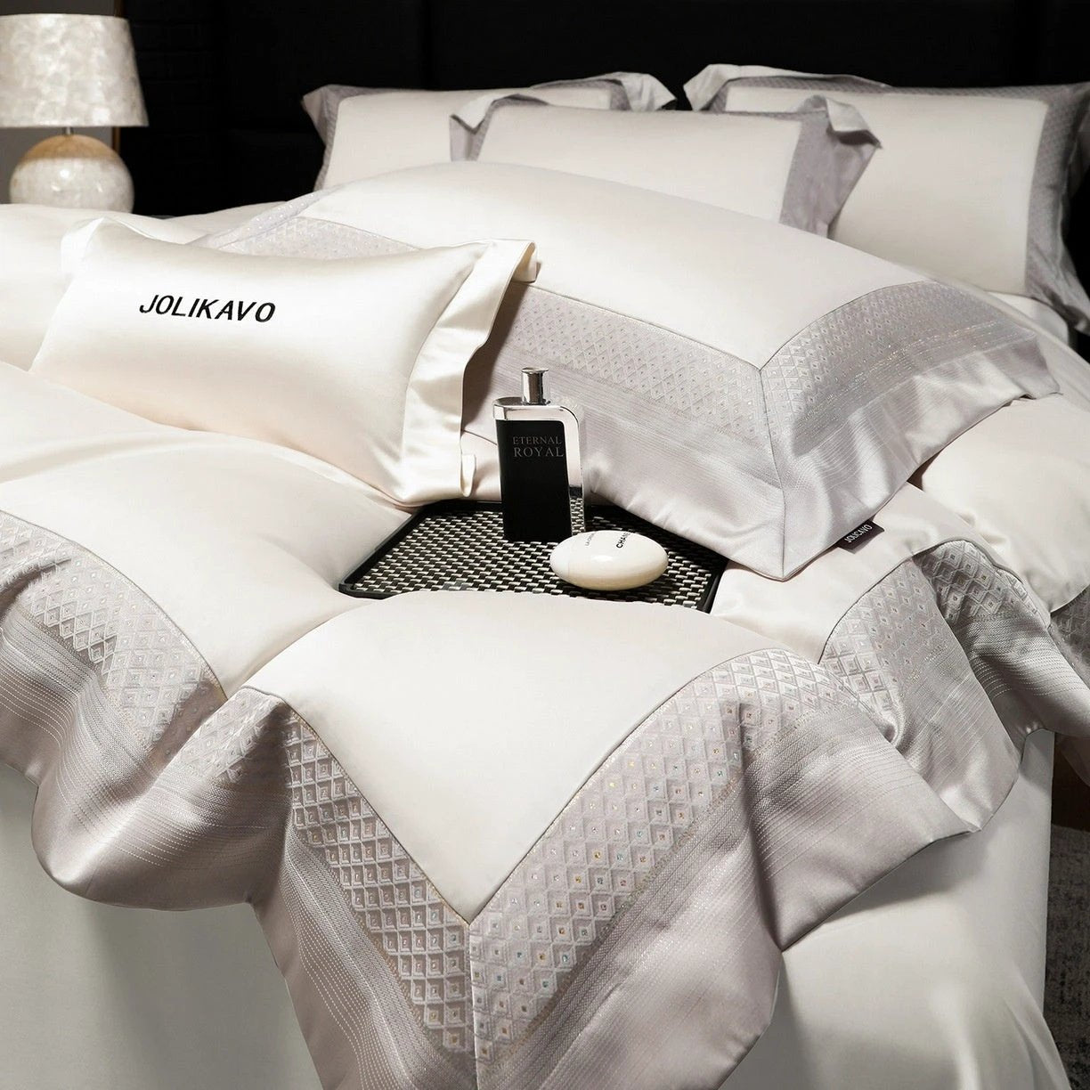 Sateen Long-staple Cotton Four-piece Duvet Cover Set by GJG Denim