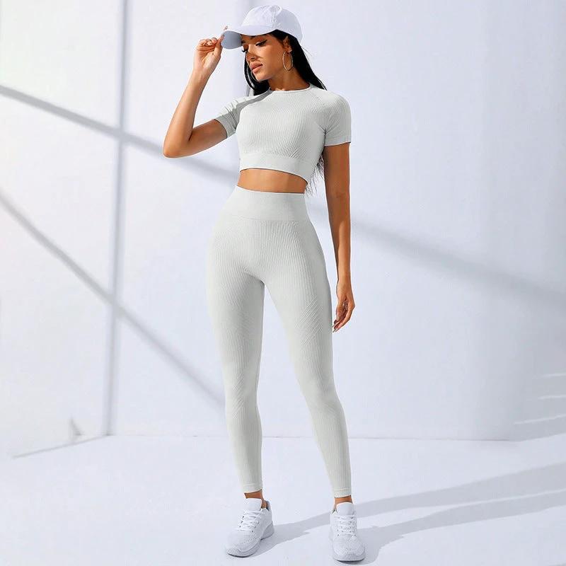 Yoga Clothes Suit Sports High Waist Workout Clothes by GJG Denim