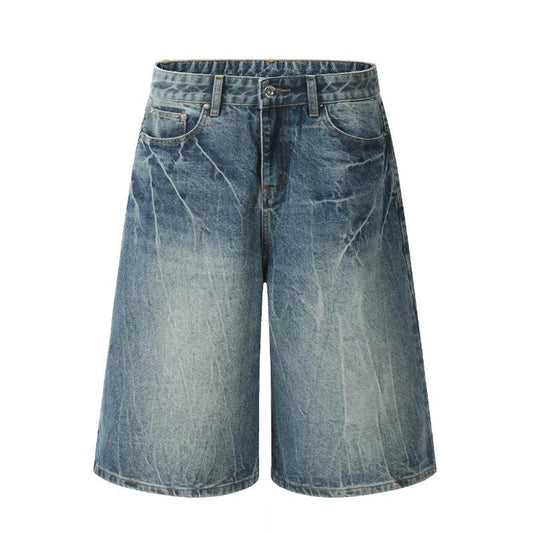 Summer New Denim Shorts Men's Casual Straight Loose by GJG Denim