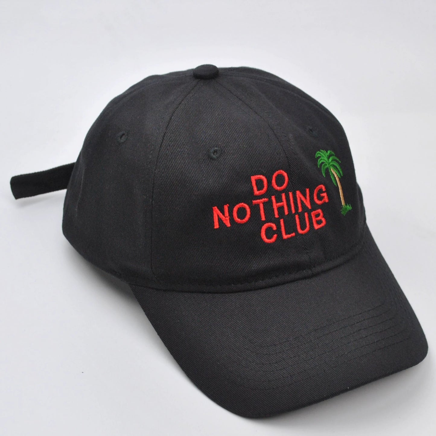 Men's "Do Nothing Club" Palm Embroidery Baseball Cap by GJG Denim