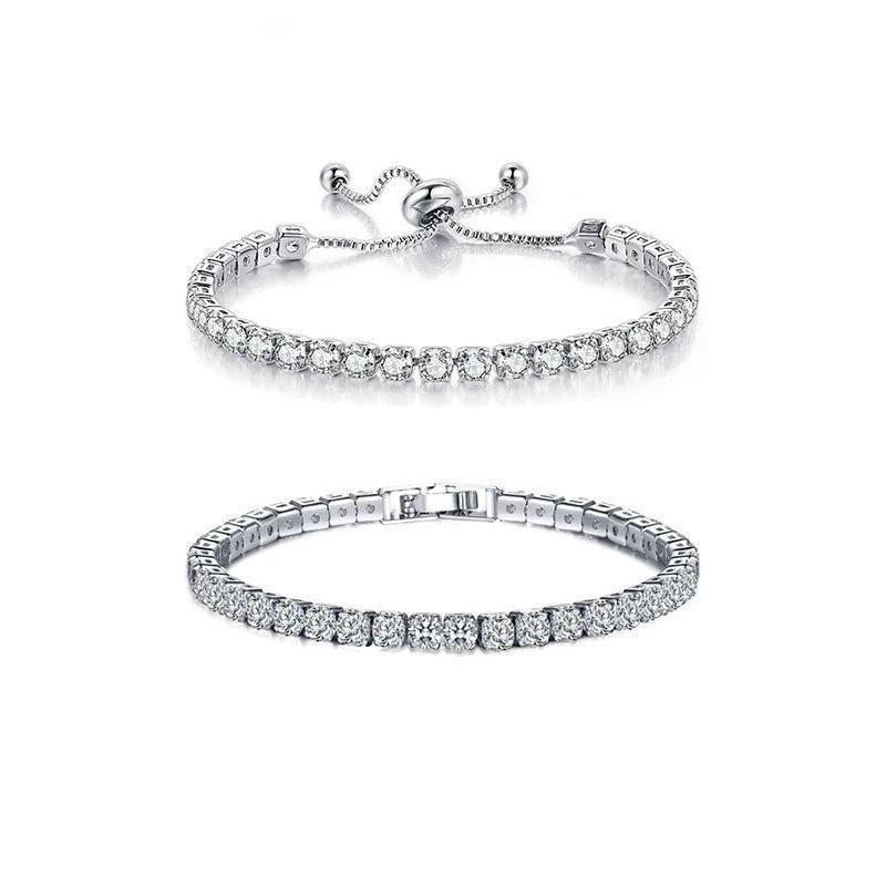 Simple Stainless Steel Material Square Zircon Crystal Bracelet by GJG Denim