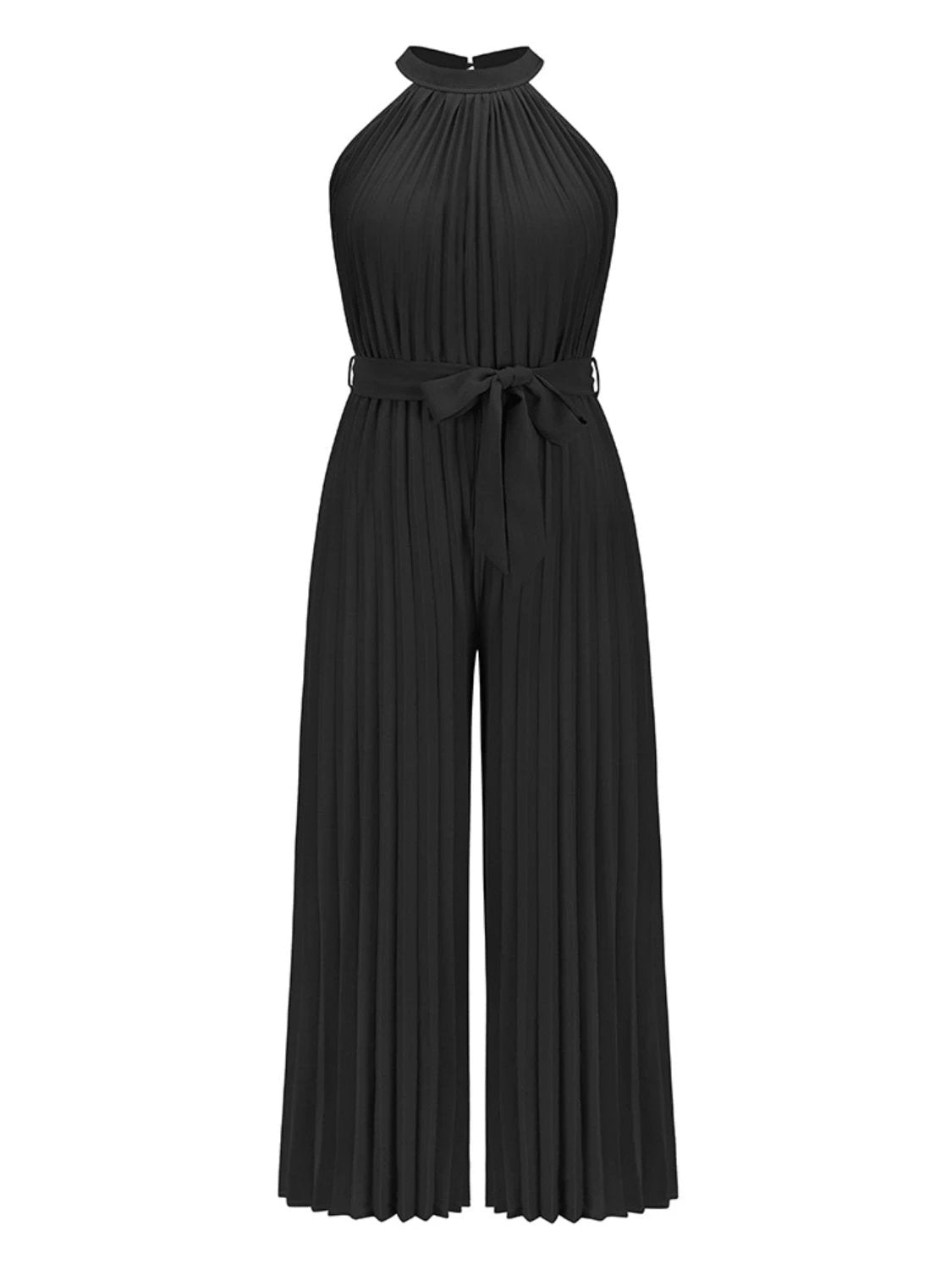 Cutout Tied Pleated Sleeveless Jumpsuit by Lady Ros