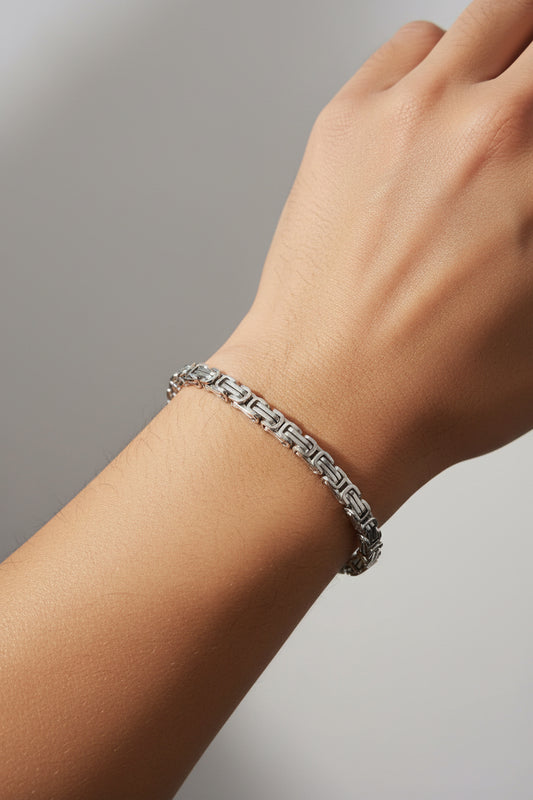 Men's Vintage Stainless Steel Imperial Dragon Bone Chain Bracelet by GJG Denim