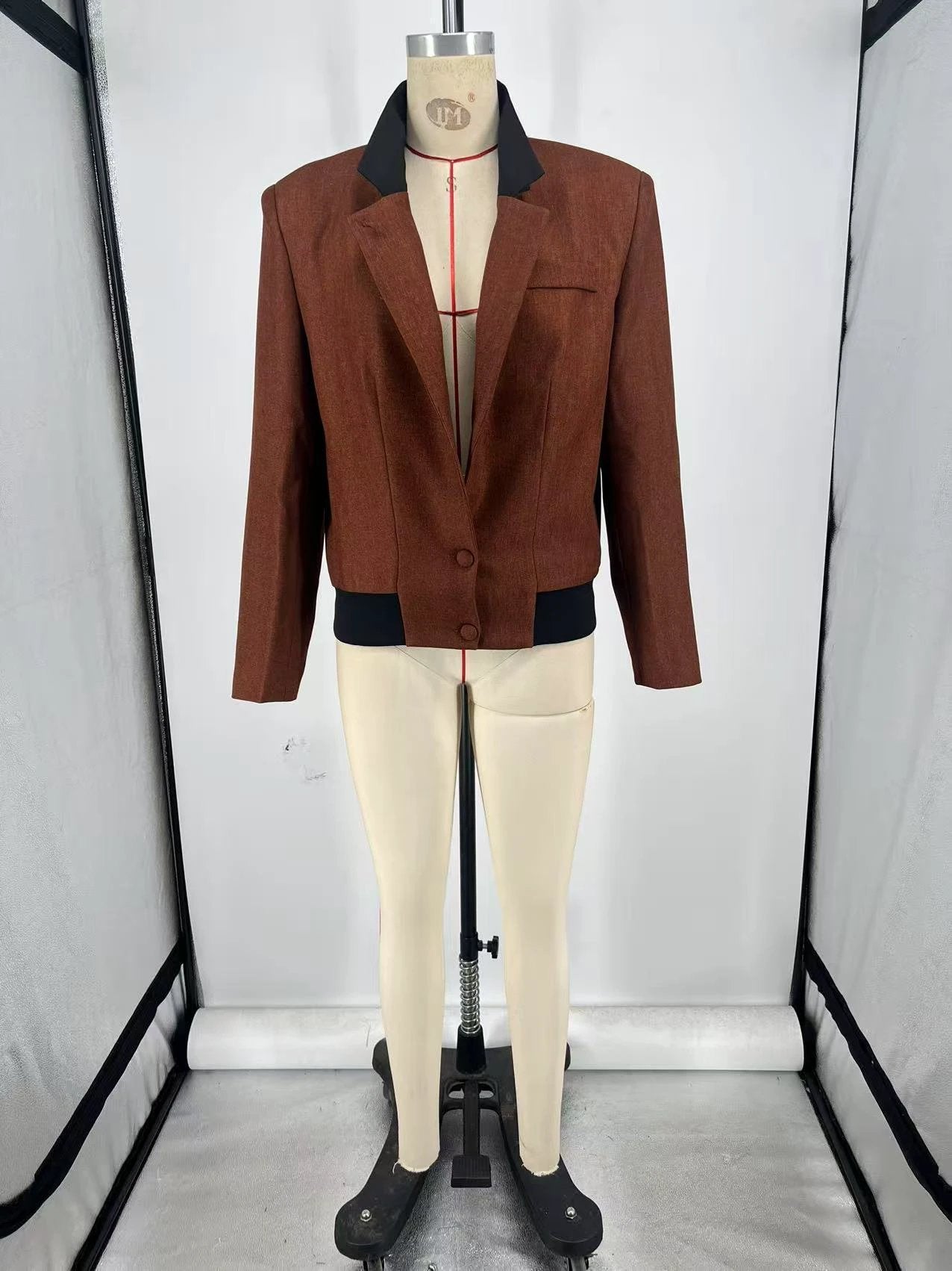Temperament Padded Shoulder Short Jacket by GJG Denim