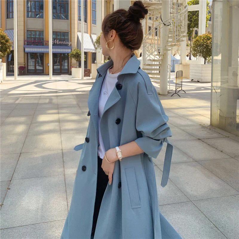 British Style Trench Coat Women's Mid-length Loose Spring And Autumn Temperament Coat by GJG Denim