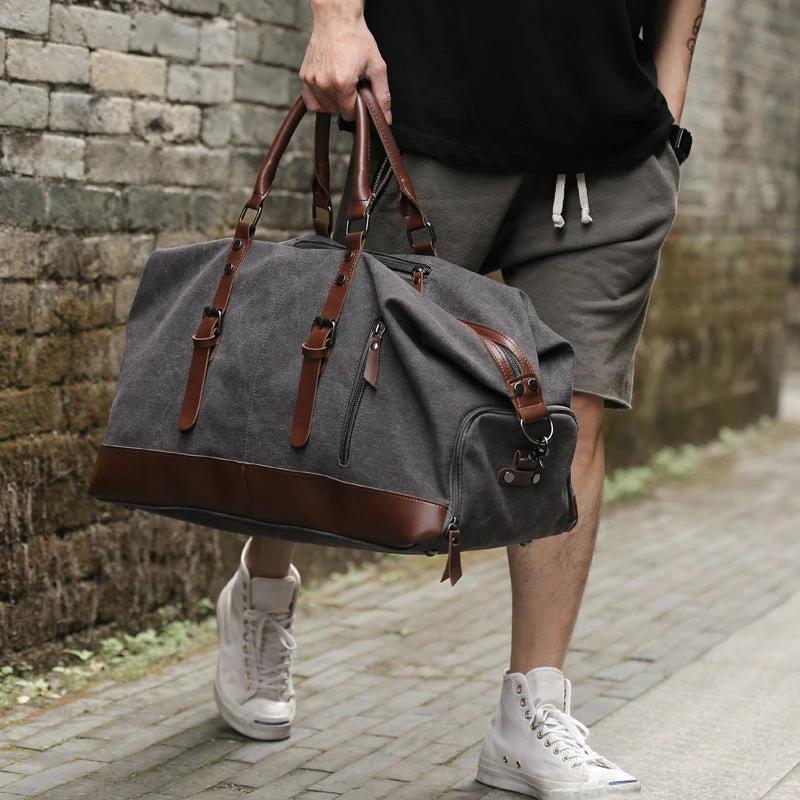 Retro Canvas Tote Bag For Men by GJG Denim
