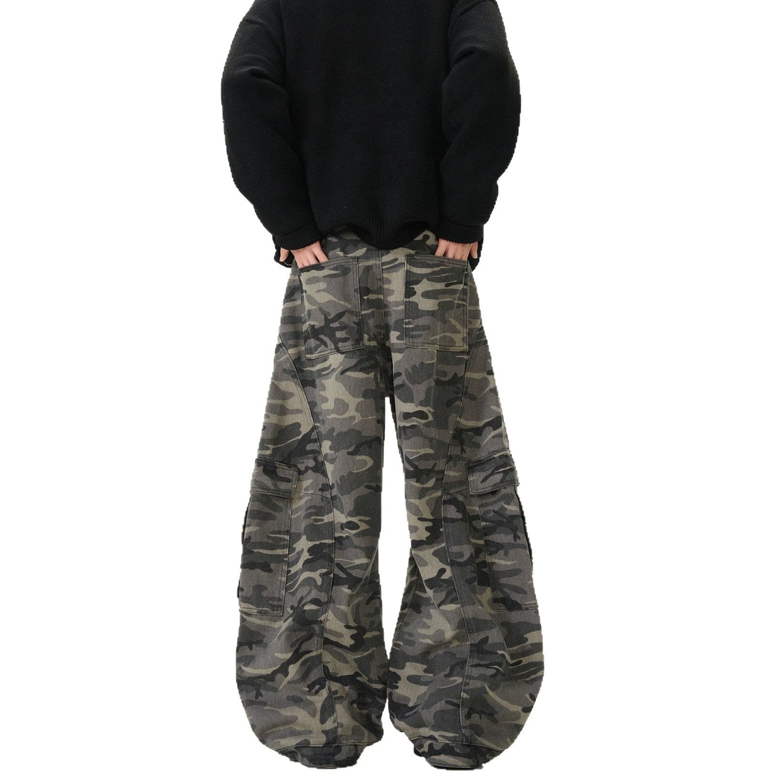 Men's Camouflage Loose Casual Retro Machete Jeans by GJG Denim