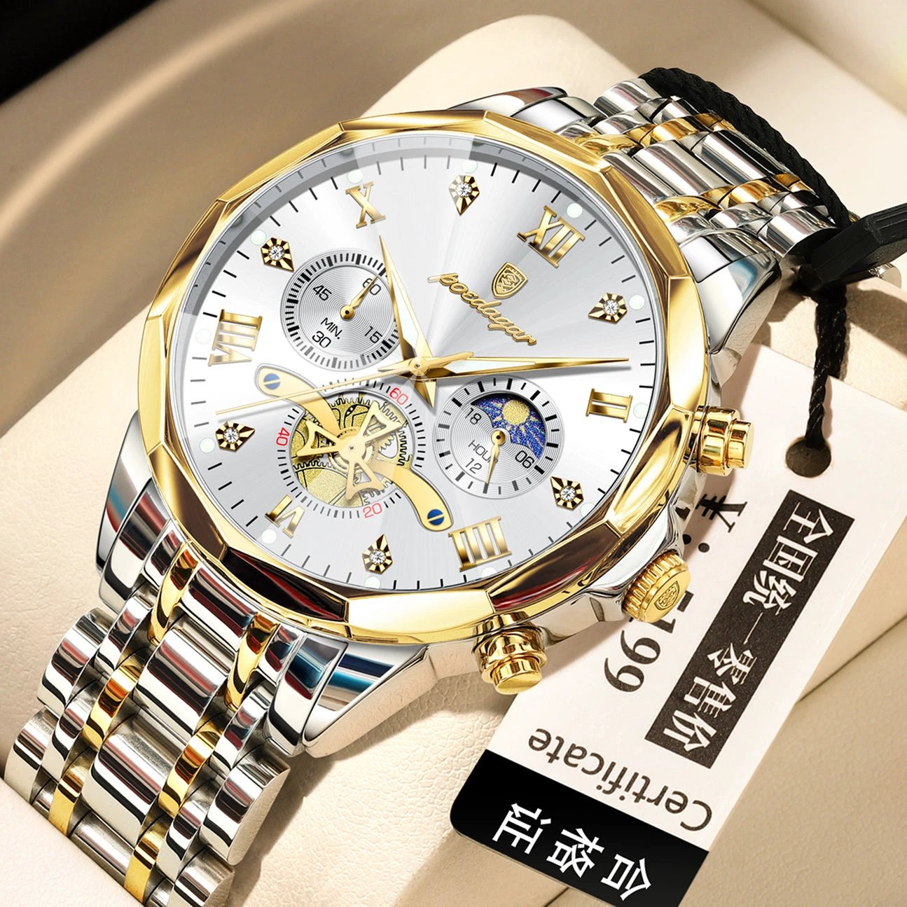 Waterproof Multifunctional Trendy High-end Luminous Men's Quartz Watch by GJG Denim