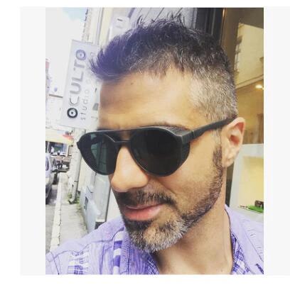 Frosted Retro Double Beam Sunglasses For Men by GJG Denim