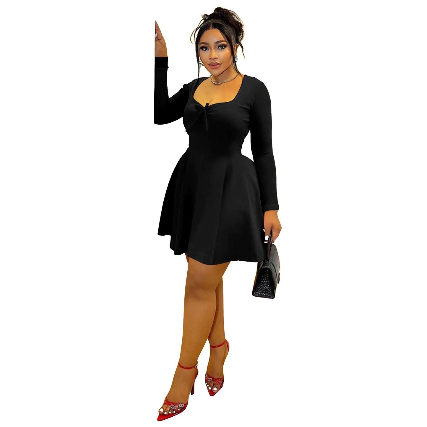 Slim Fit Waist-controlled Slimming Long Sleeve Dress by GJG Denim