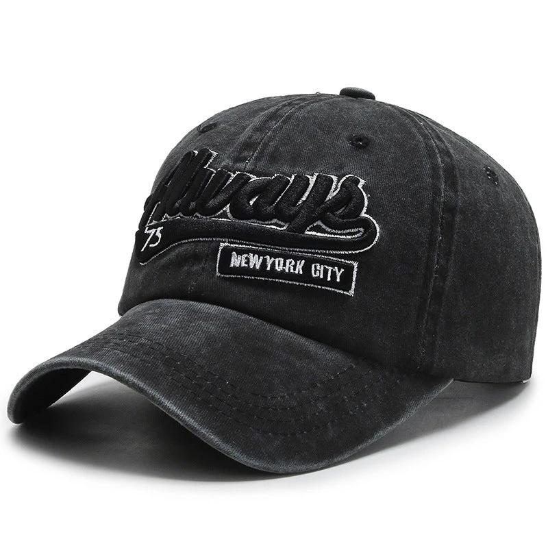 Washed Denim Casual Baseball Cap For Men by GJG Denim