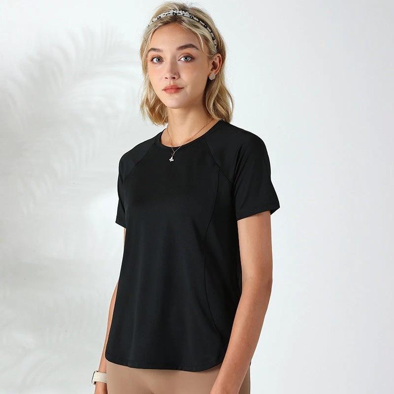 Quick-drying Mesh Stitching Workout Clothes Top For Women by GJG Denim