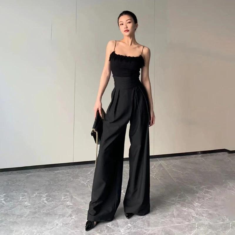Fashion Drooping Wide-leg Pants Women by GJG Denim