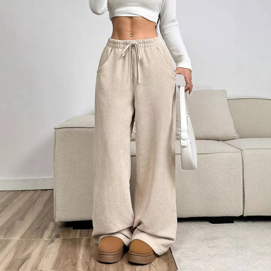Women's Straight-Leg Lace-Up Casual Pants by GJG Denim