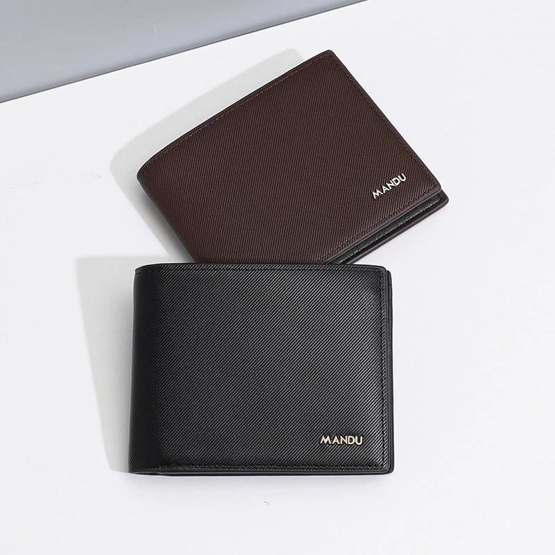 Men's PU Twill Short Anti-theft Swiping Multifunctional Wallet For Men by GJG Denim