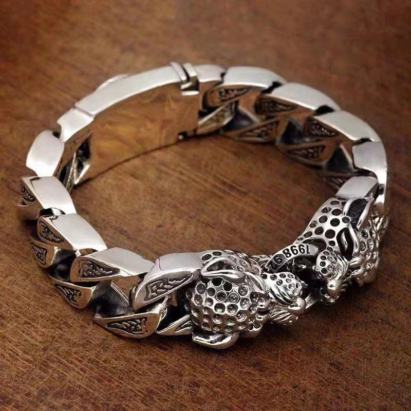 Retro Double-Leopard Men's Casual Bracelet by GJG Denim