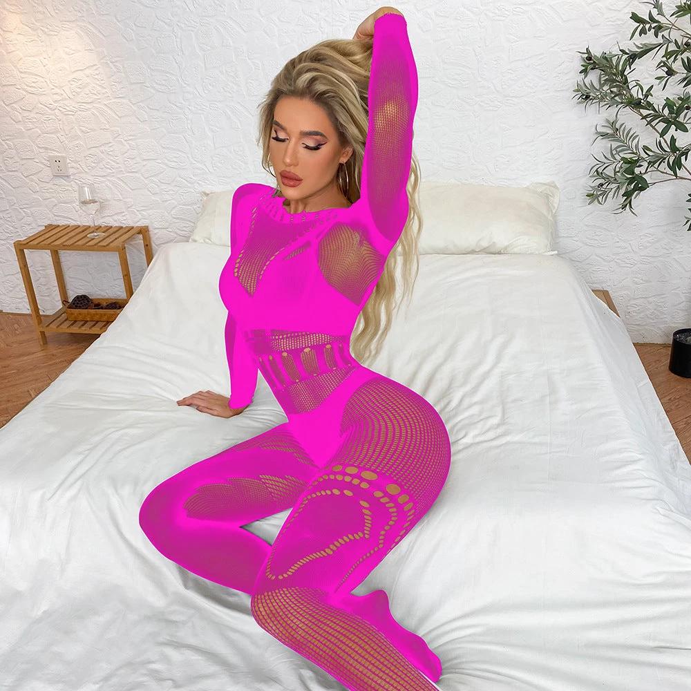 Sexy Stockings Hollow-out Tight See-through Jumpsuit by GJG Denim